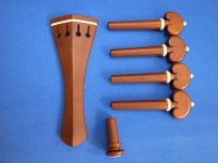 ジェラルド・クローソン バイオリンフィッティング ツゲ(Boxwood)材 ヒルモデル６点セット・ホワイトピン ハートマンモス象牙マウント Gerald Crowson Fittings NP