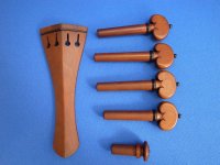 ジェラルド・クローソン バイオリンフィッティング ツゲ(Boxwood)材 ヒルモデル６点セット・エボニーマウント Gerald Crowson Fittings NP