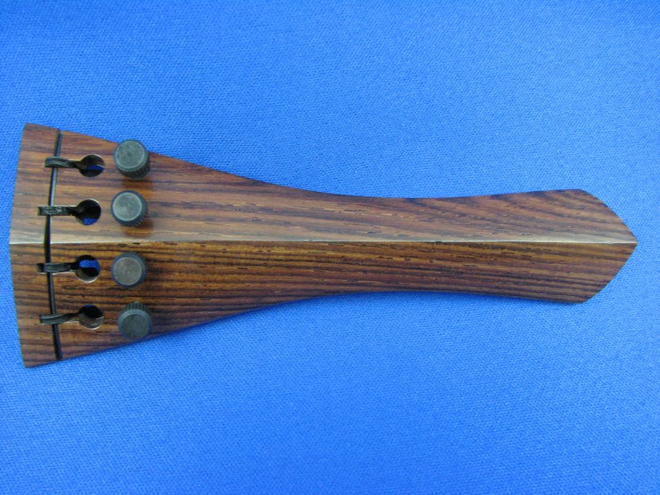 バイオリン用アジャスター組込テールピース 紫檀（ローズウッド）材 ブラック ヒルモデル ドイツ製