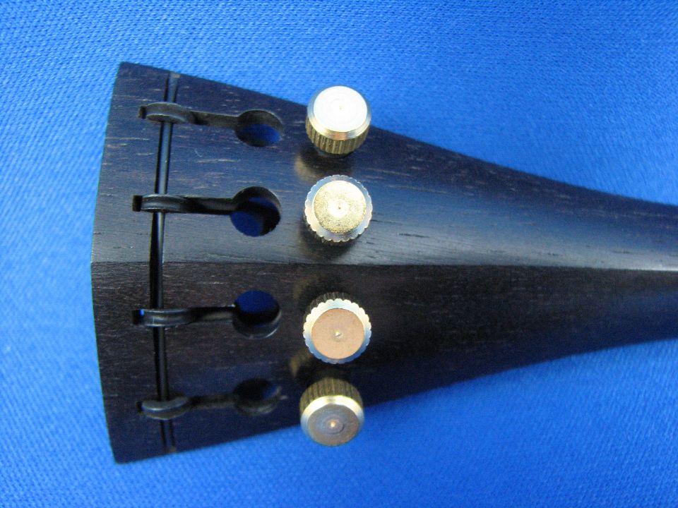 画像: バイオリン用アジャスター組込テールピース 黒檀（エボニー）材 ゴールド ヒルモデル ドイツ製