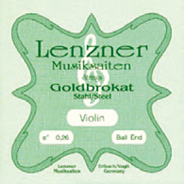 画像1: レンツナー・ゴールドブラカット・スチールE線・バイオリン弦 0.25-0.28 Lenzner Goldbrokat Ball & Loop End