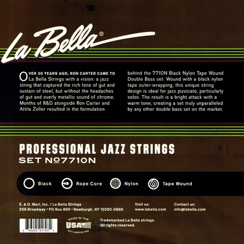 画像: ラ・ベラ 7710N コントラバス ブラック ナイロンテープワウンド La.Bella 7710N Double Bass Black Nylon Tape Wound