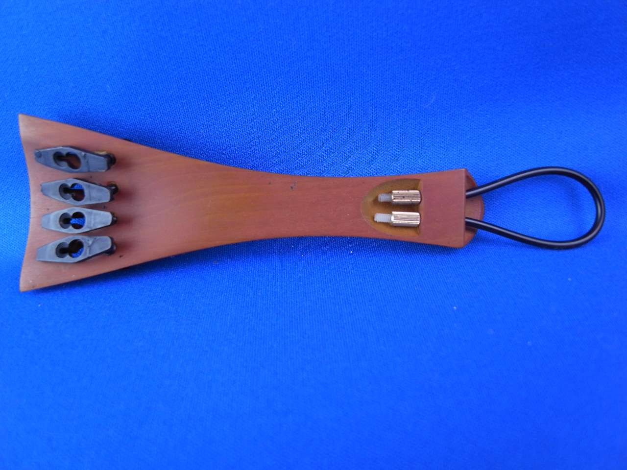 画像: バイオリン用アジャスター組込テールピース ツゲ（ボックスウッド）材 ヒルモデル ブラック ドイツ製
