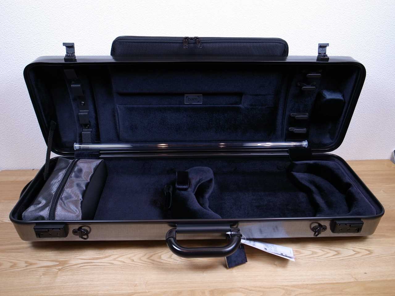 画像: ＢＡＭハイテック・バイオリンケース（ツィード）大ポケット＋小物入れ付き２．２Ｋｇ BAM Hightech violin case 2021XLT Tweed