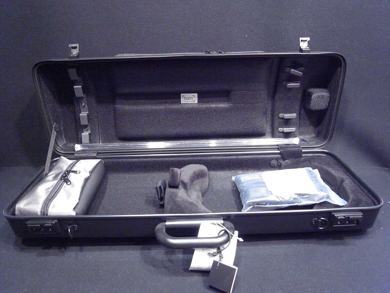 画像: ＢＡＭハイテック・バイオリンケース（カーボンブラック）楽譜ポケット小付き２．２Ｋｇ BAM Hightech violin case 2011XLC Carbon Black